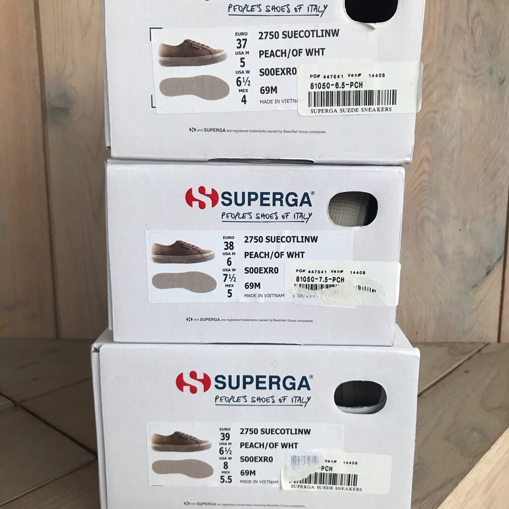 ✨NEW✨ Superga Leather Sneakers - Cotu 2750 Peach - Picture 7 of 8